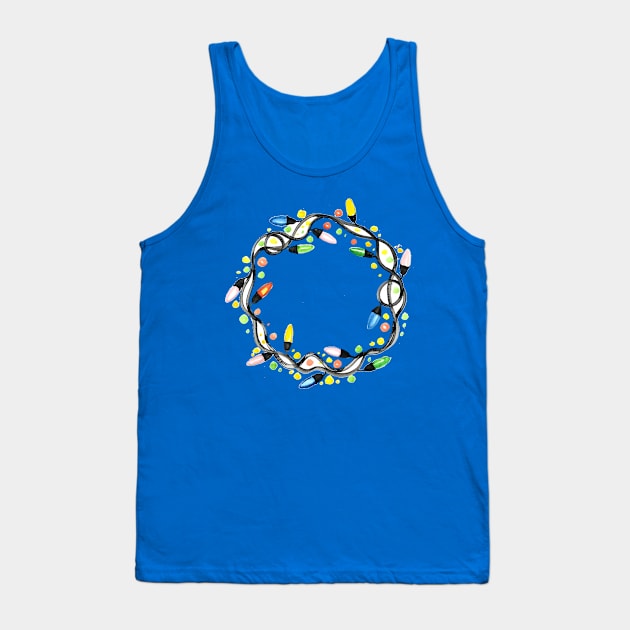 Decorative Circle Christmas Lights Tank Top by Mako Design 